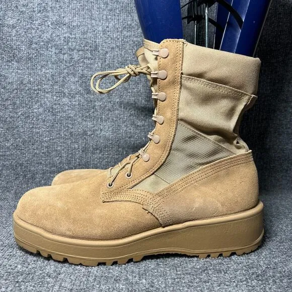 Altama Men's US 11.5 Boot Brown Suede Lace-Up Round Toe Military Combat Boots