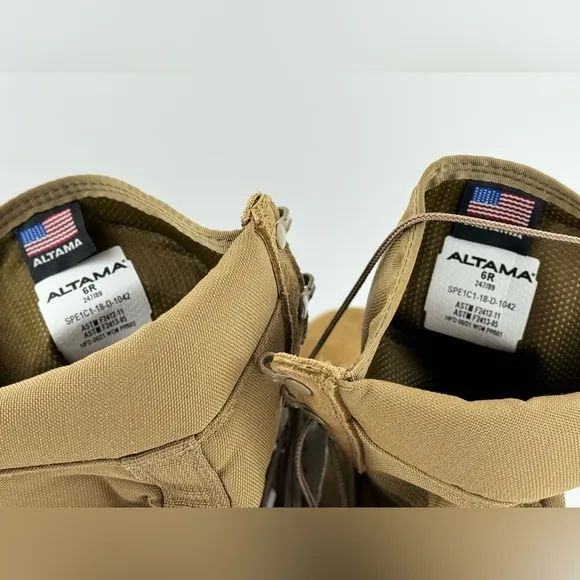 ALTAMA  (SPE1C1-18-D-1042) Steel Toe US Military Boots, Coyote, Unisex Size 6R