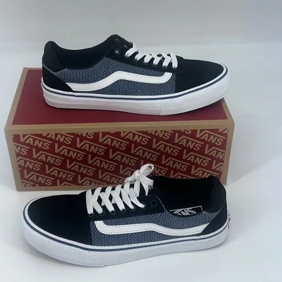 &quot;NEW&quot; Men's Vans Ward‎ Deluxe Skate Shoes- Black/Bijou Blue- Size 10