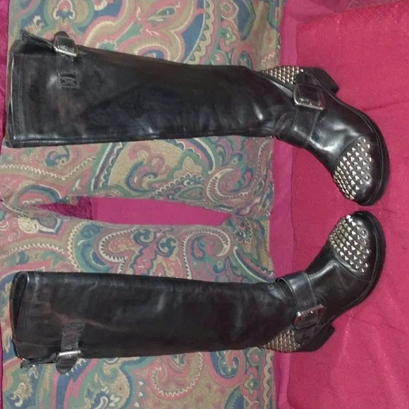 &quot;Steve Madden&quot; Tall Studded Moto Boots