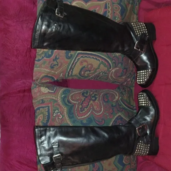 &quot;Steve Madden&quot; Tall Studded Moto Boots