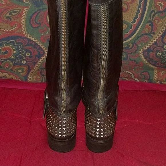 &quot;Steve Madden&quot; Tall Studded Moto Boots