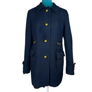 Ann Taylor LOFT Navy Military-Style Coat