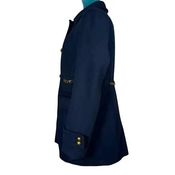 Ann Taylor LOFT Navy Military-Style Coat