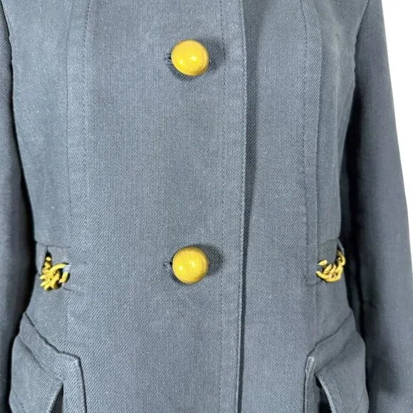 Ann Taylor LOFT Navy Military-Style Coat