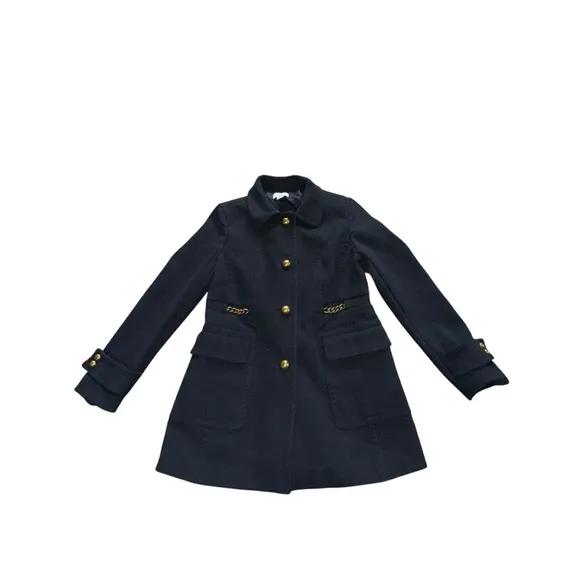 Ann Taylor LOFT Navy Military-Style Coat