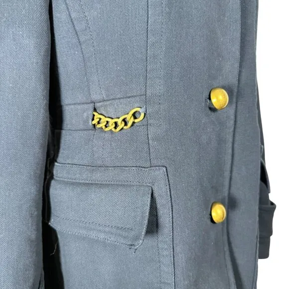 Ann Taylor LOFT Navy Military-Style Coat