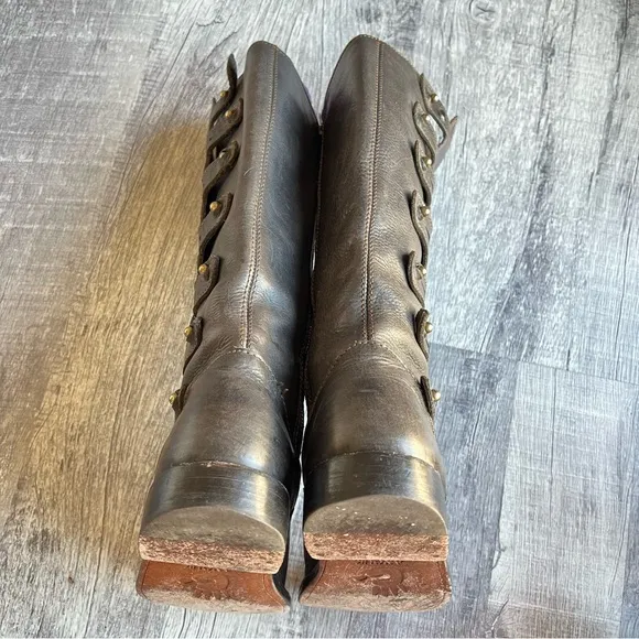 Anouk Women’s Tall Boots Military Button Up Size 8