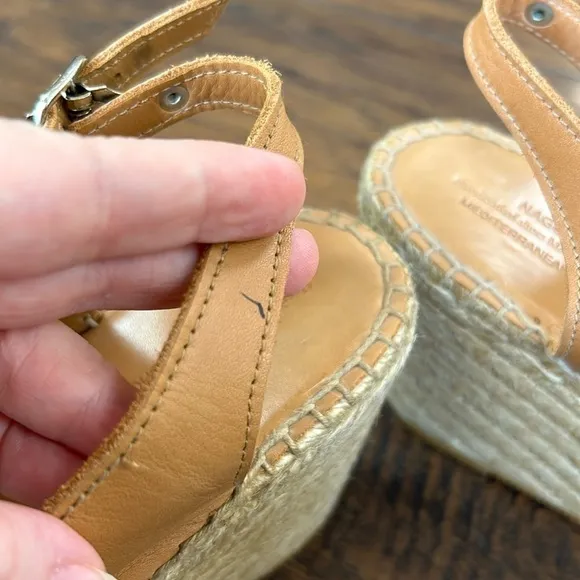 Anthropologie NAGUISA Espadrille Wedge Slingback Hand Crafted in Spain Sandals