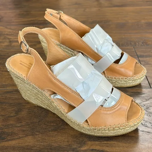 Anthropologie NAGUISA Espadrille Wedge Slingback Hand Crafted in Spain Sandals
