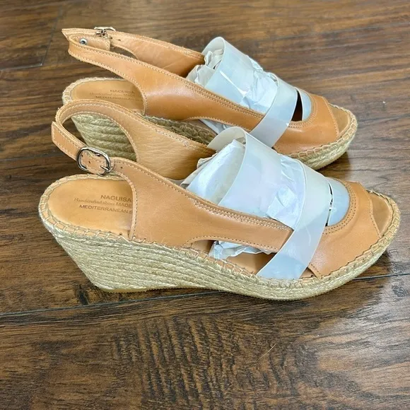 Anthropologie NAGUISA Espadrille Wedge Slingback Hand Crafted in Spain Sandals