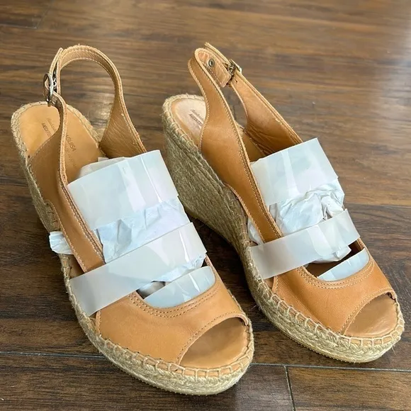 Anthropologie NAGUISA Espadrille Wedge Slingback Hand Crafted in Spain Sandals