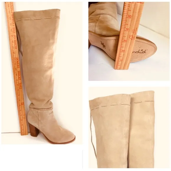 Anthropologie Splendid Darcie Over the knee Suede Boots in Natural Size 6