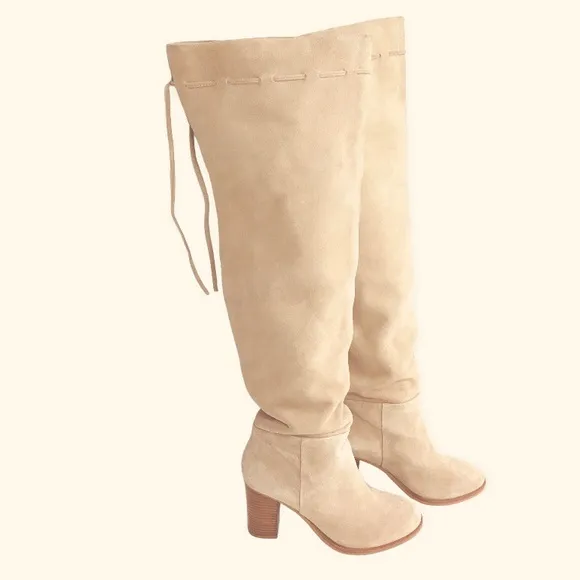 Anthropologie Splendid Darcie Over the knee Suede Boots in Natural Size 6