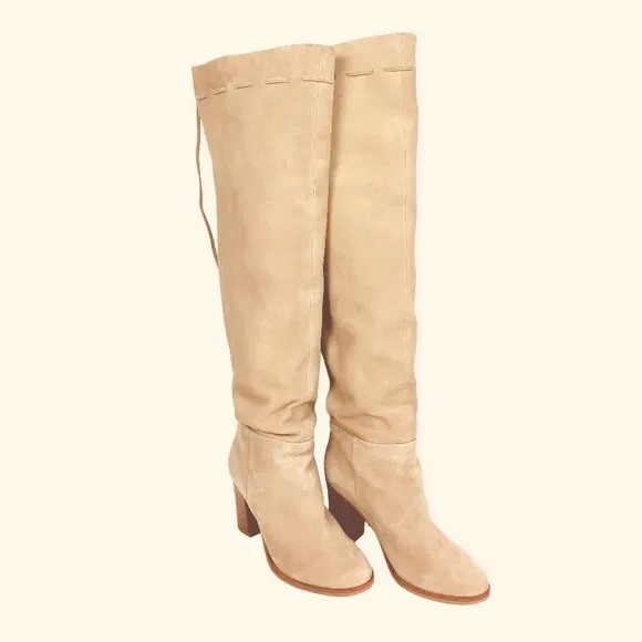 Anthropologie Splendid Darcie Over the knee Suede Boots in Natural Size 6