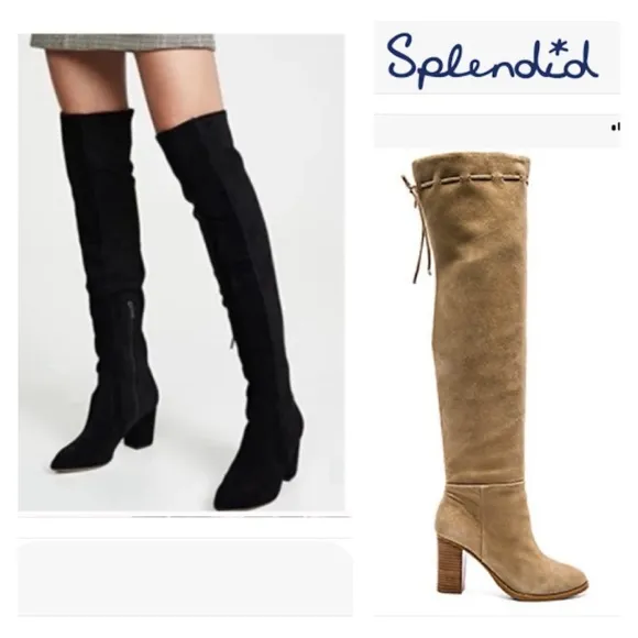 Anthropologie Splendid Darcie Over the knee Suede Boots in Natural Size 6