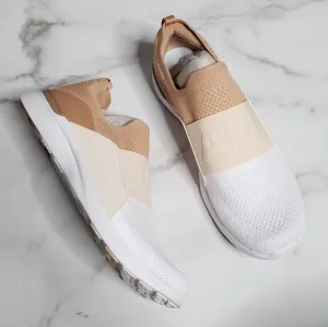 APL TechLoom Bliss Sneakers Size 10.5 Slip On Shoes Carmel White Tan