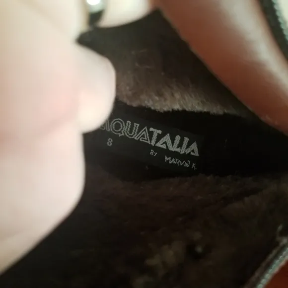 Aquatalia Romania Womens SZ 8 Suede Faux Fur Lined Brown Zip Up Winter Boots