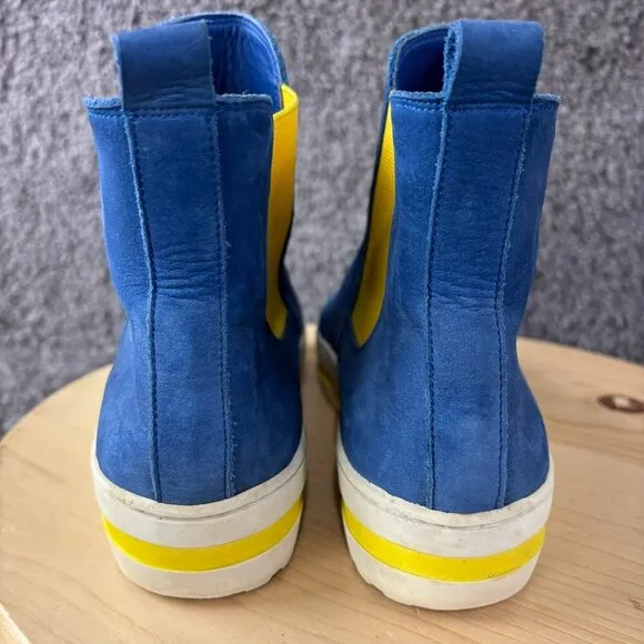 Arche Chelsea Boots Women Size 6 Blue Nubuck Leather Ankle Bootie Made in France