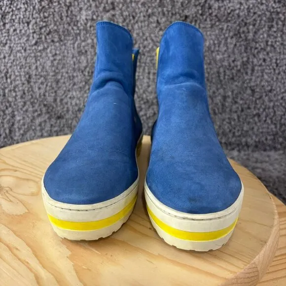 Arche Chelsea Boots Women Size 6 Blue Nubuck Leather Ankle Bootie Made in France