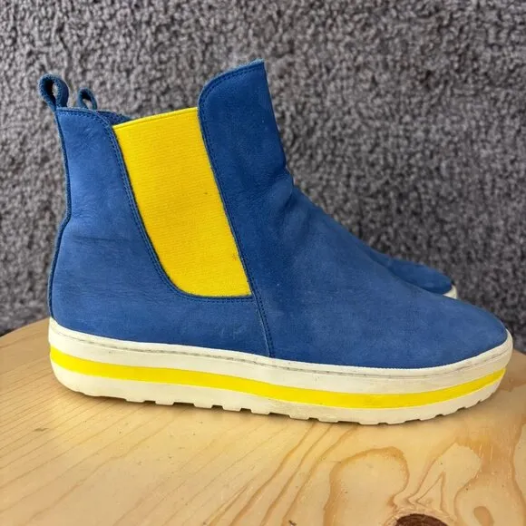 Arche Chelsea Boots Women Size 6 Blue Nubuck Leather Ankle Bootie Made in France