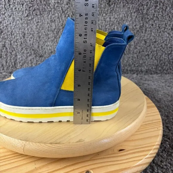 Arche Chelsea Boots Women Size 6 Blue Nubuck Leather Ankle Bootie Made in France