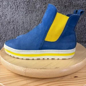 Arche Chelsea Boots Women Size 6 Blue Nubuck Leather Ankle Bootie Made in France