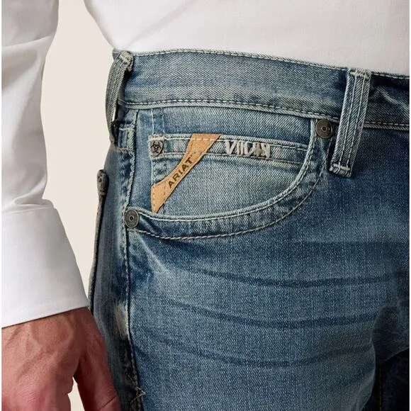 Ariat Mens M7 Slim Fit Low Rise Straight Leg Blue Jeans in Shasta 40x34 MSRP $87