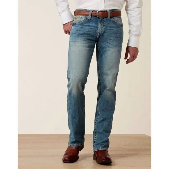 Ariat Mens M7 Slim Fit Low Rise Straight Leg Blue Jeans in Shasta 40x34 MSRP $87