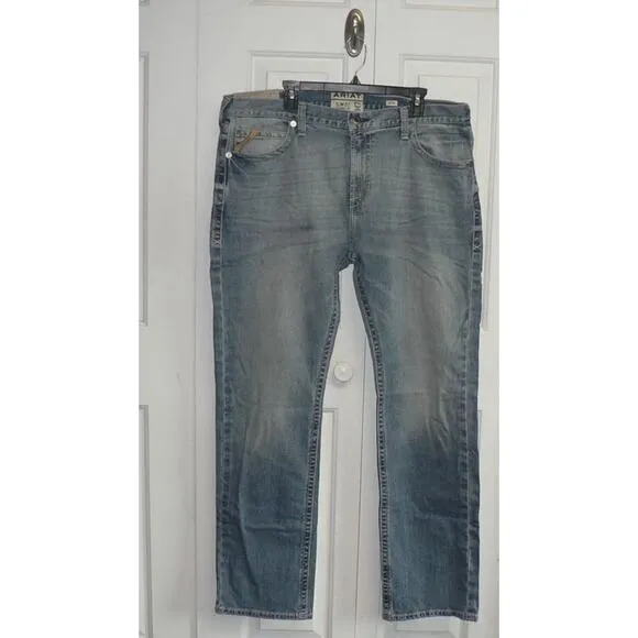 Ariat Mens M7 Slim Fit Low Rise Straight Leg Blue Jeans in Shasta 40x34 MSRP $87