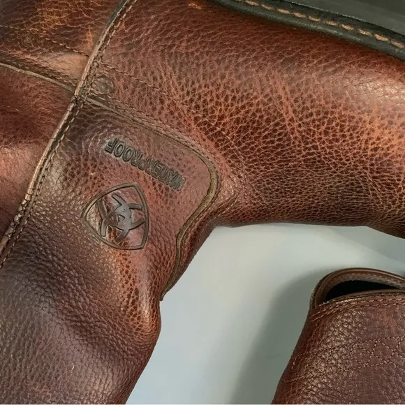 Ariat Sierra H20 Waterproof ATS Leather Goodyear Welt Work Boots 10D Brown