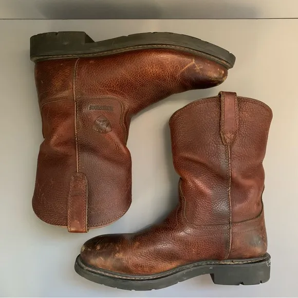Ariat Sierra H20 Waterproof ATS Leather Goodyear Welt Work Boots 10D Brown