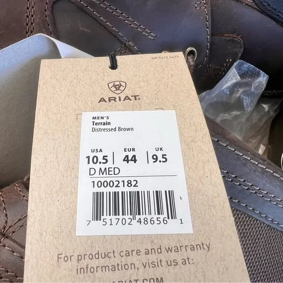 Ariat Terrain H2O Insulated Men’s Boot Size 10.5 SKU#C24269