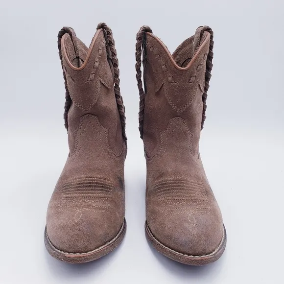 Ariat Womens Round Up Rianda Short Boots Cowgirl Western Brown Leather Size 7