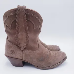 Ariat Womens Round Up Rianda Short Boots Cowgirl Western Brown Leather Size 7