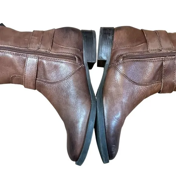 Arturo Chiang Felita 6.5 Brown Leather Tall Riding Knee High Boots Fall Casual