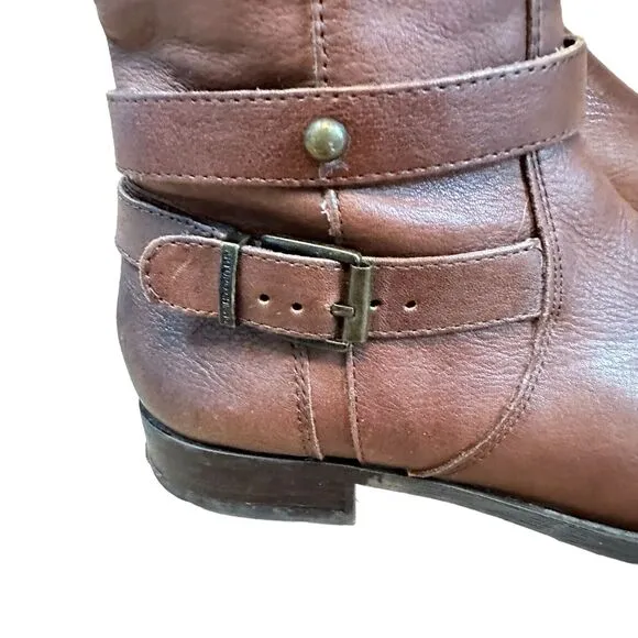 Arturo Chiang Felita 6.5 Brown Leather Tall Riding Knee High Boots Fall Casual