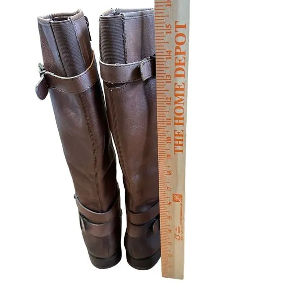 Arturo Chiang Felita 6.5 Brown Leather Tall Riding Knee High Boots Fall Casual