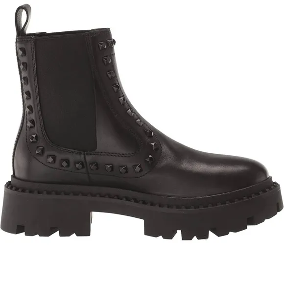 Ash Genesis Bis Boots Black Chunky Lug Sole Studded Ankle Chukka Chelsea Bootie
