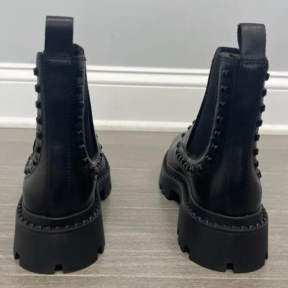 Ash Genesis Bis Boots Black Chunky Lug Sole Studded Ankle Chukka Chelsea Bootie