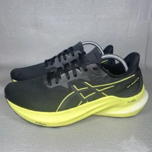 Asics GT-2000 12 Mens 9 Shoes Running Walk Black Upper Yellow Midsole Sneaker