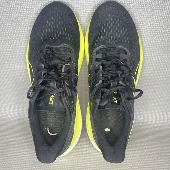Asics GT-2000 12 Mens 9 Shoes Running Walk Black Upper Yellow Midsole Sneaker