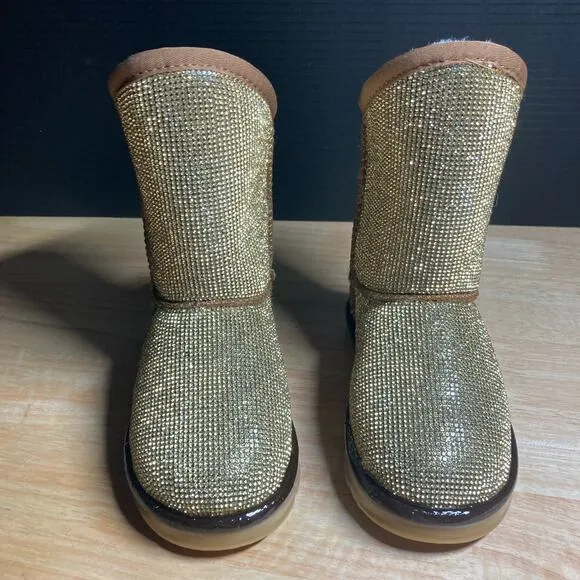 Australia Luxe Collective YOUTH sz 9 Dipped Kids Gold Diamonds Cosy Short NEW