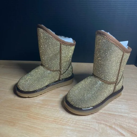 Australia Luxe Collective YOUTH sz 9 Dipped Kids Gold Diamonds Cosy Short NEW