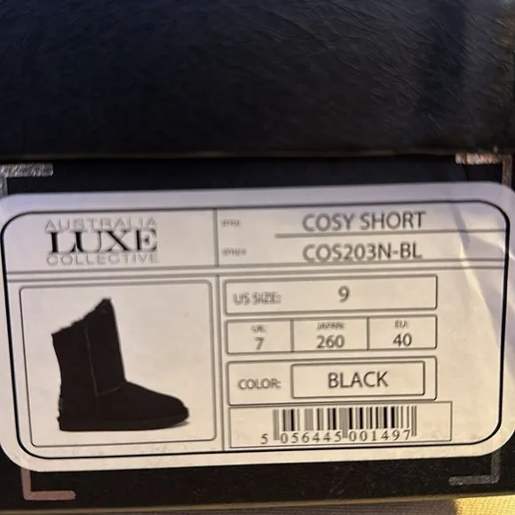 Australia Luxe Cosy Short Black Suede Leather Shearling Boots
