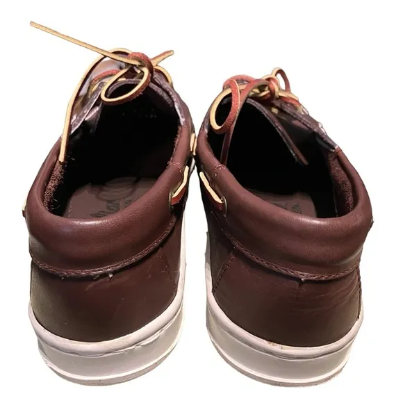 Australian by L’alpina Boat Shoes Leather White Overstitching Boat Shoes 7