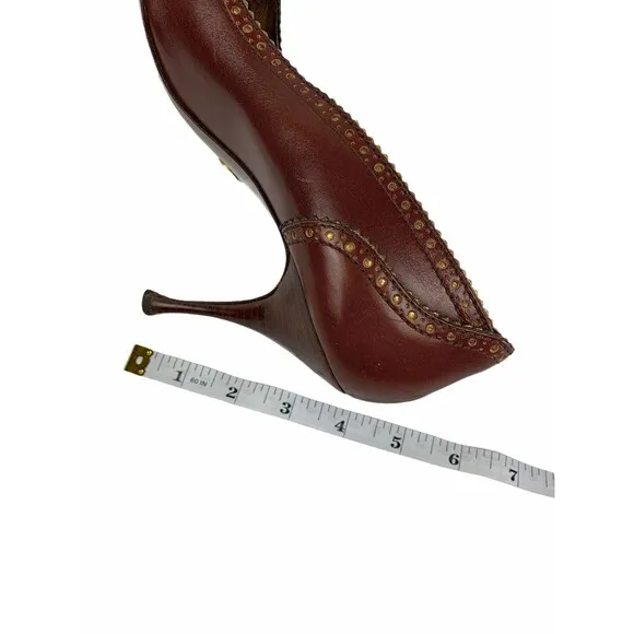Authentic Burgundy D&amp;G Dolce &amp; Gabbana Shoes Heels Slip On Pumps 40 Wing Tip 7.5