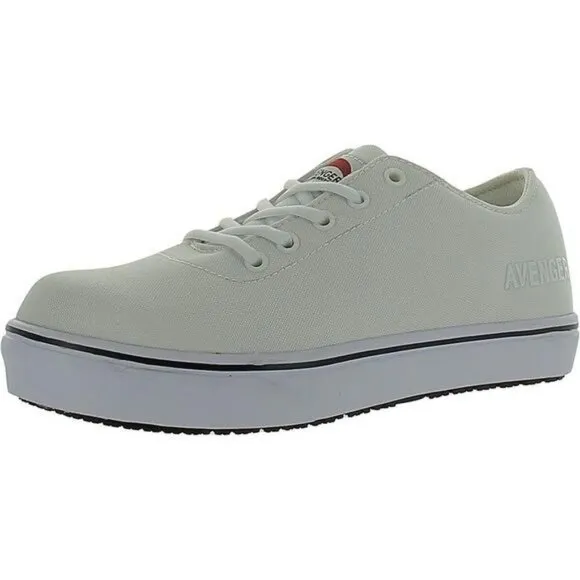 Avenger Alley White Canvas Work and Safety Shoes Sneakers NIB
