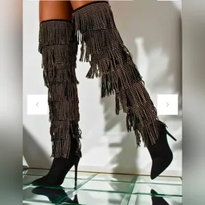 Azalea Wang &quot; The Fringe&quot; Thigh High Boots NWOB
