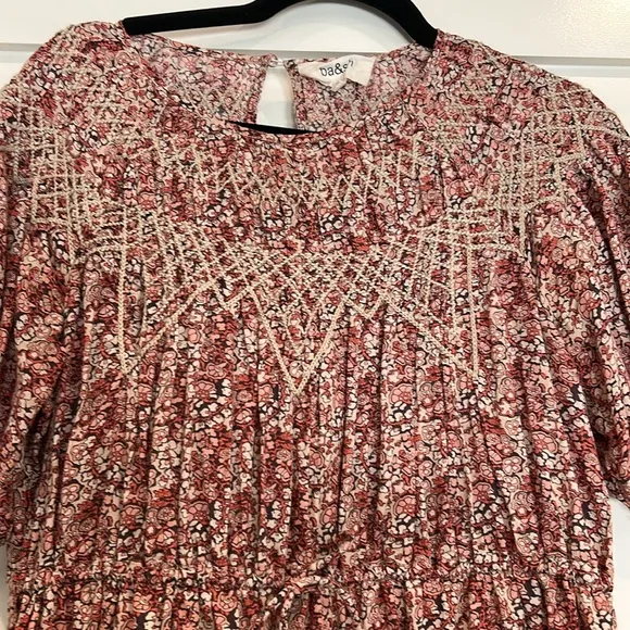 ba&amp;sh Floral Short Sleeve Dress